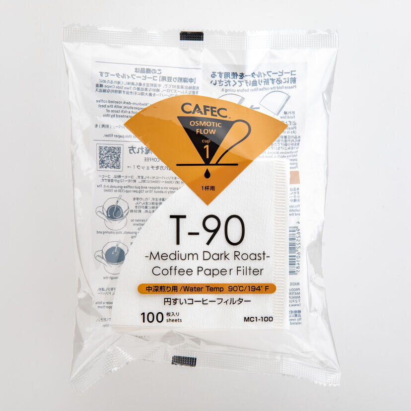 CAFEC Medium Dark Roast Paper Filters 1 cup 100 pcs