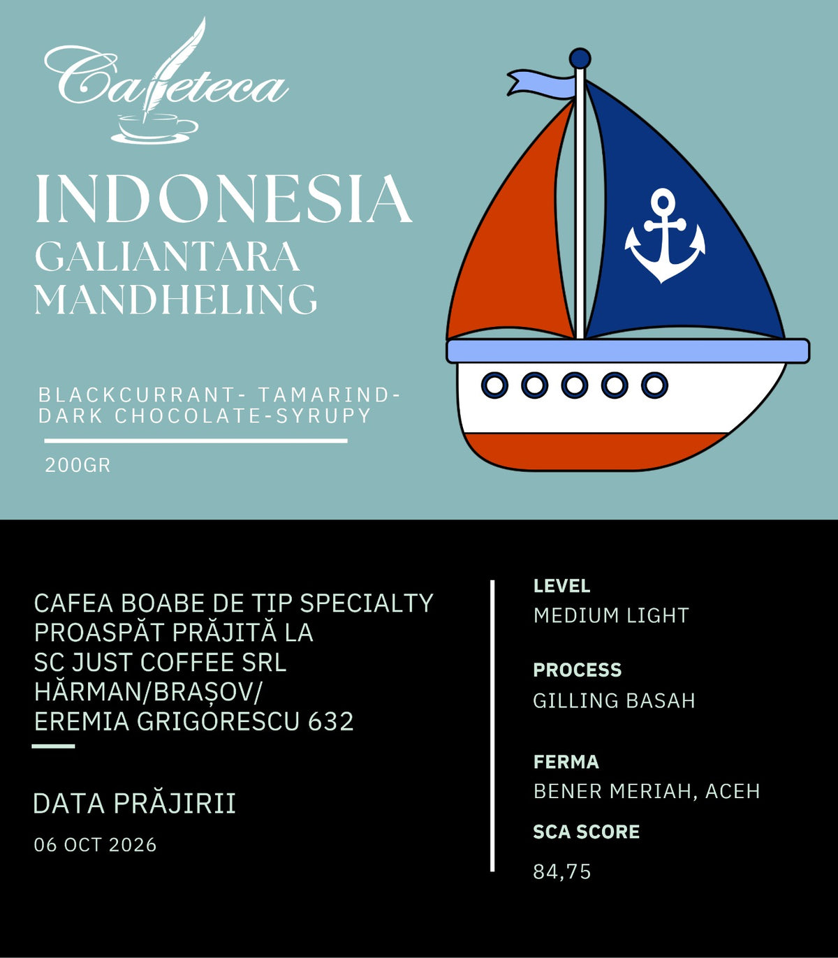 Cafea de specialitate Indonezia Galiantara Mandheling